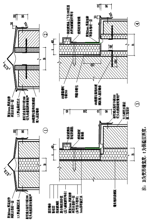 墻身變形縫（剖面）（涂料飾面）